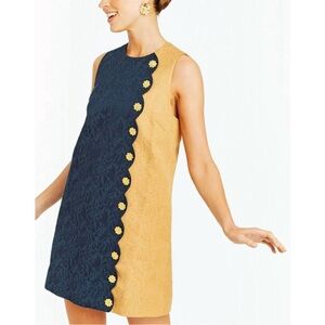 New Mestiza Etta Mini Dress size 6 in Navy/ Tan